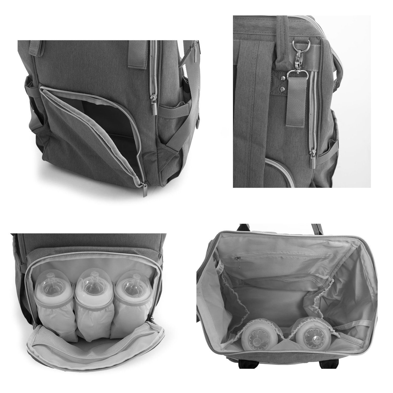 Kikkaboo Wickeltasche Wickeltasche Siena (1-tlg), Rucksack, Wickelunterlage, Grifflänge einstellbar