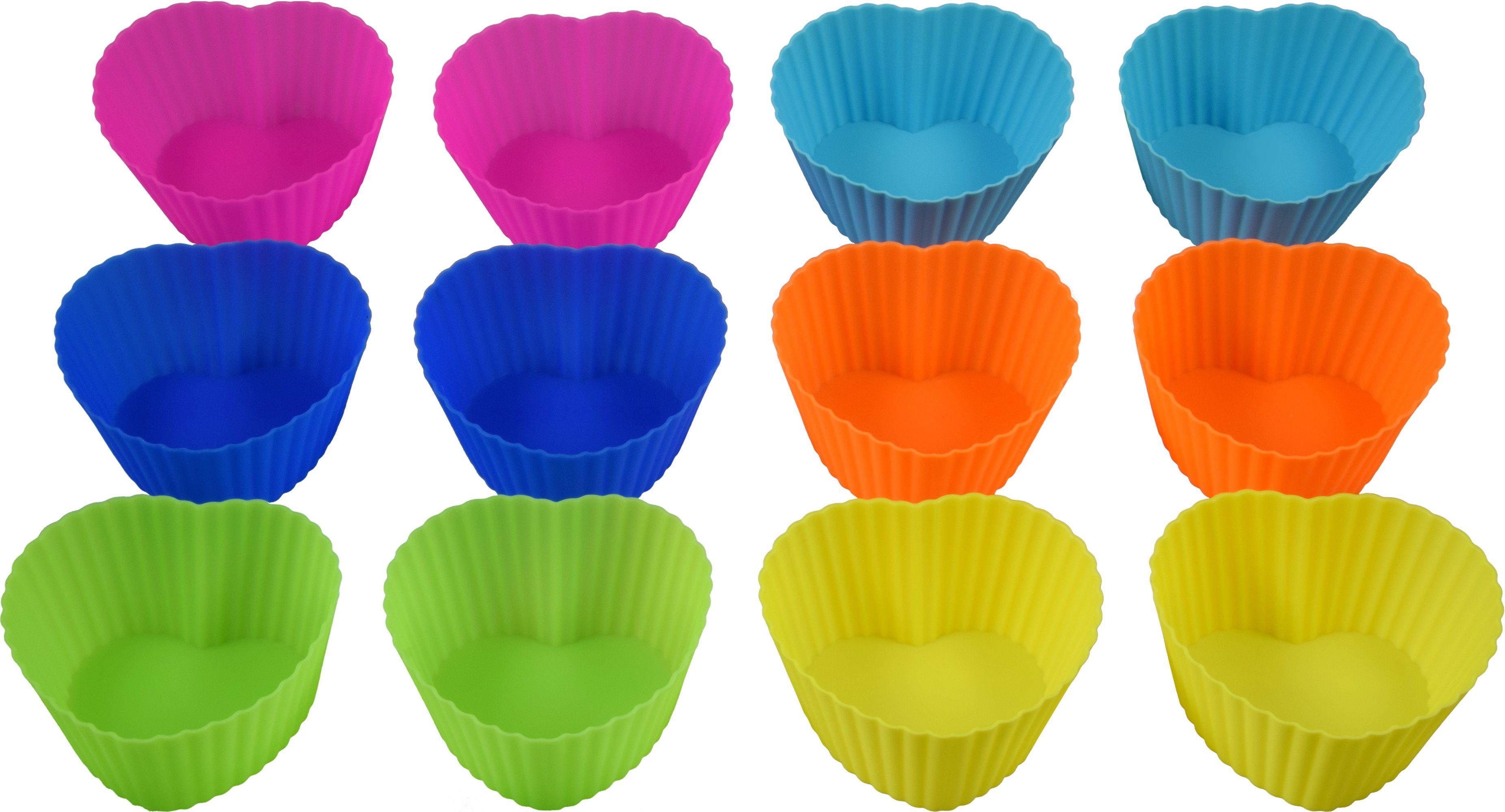 PhoneNatic Muffinform 12x Cupcake-Förmchen Silikon Muffin-Formen Backform