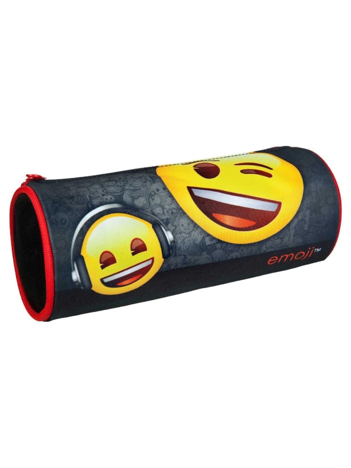 COFI 1453 Emoji Federmäppchen Stylisches Etui für Stifte und Bleistifte in Schwarz günstig kaufen 21,5 cm