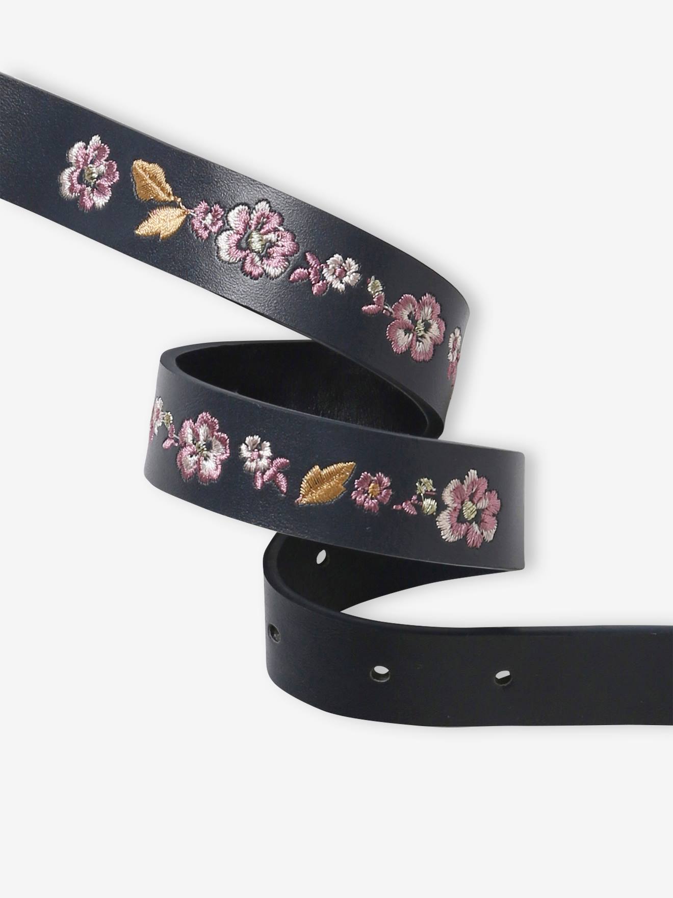 Ceinture brodée fille marine
