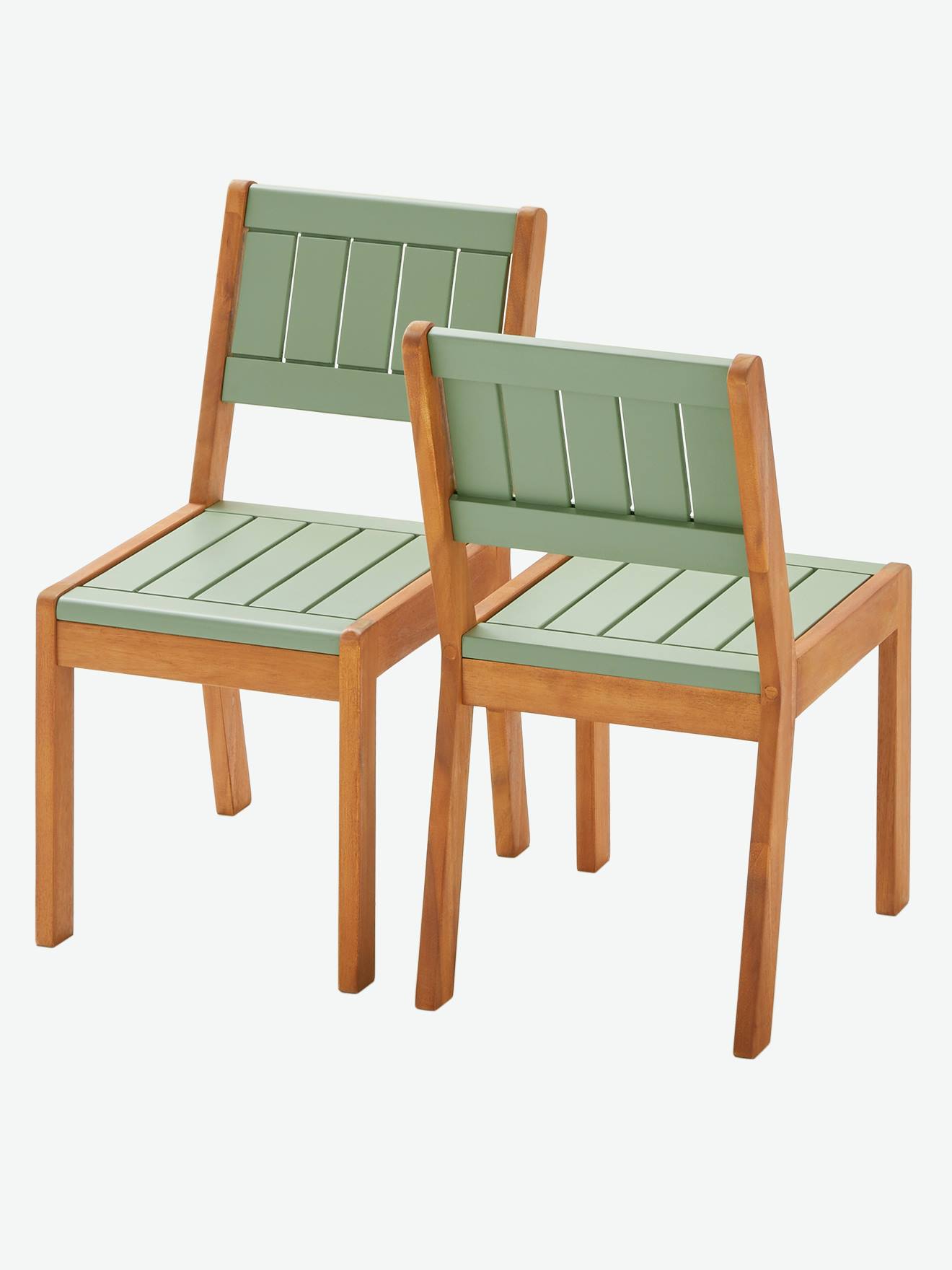 Vertbaudet 2er-Set Kinder Outdoor-Stühle SUMMER - khaki