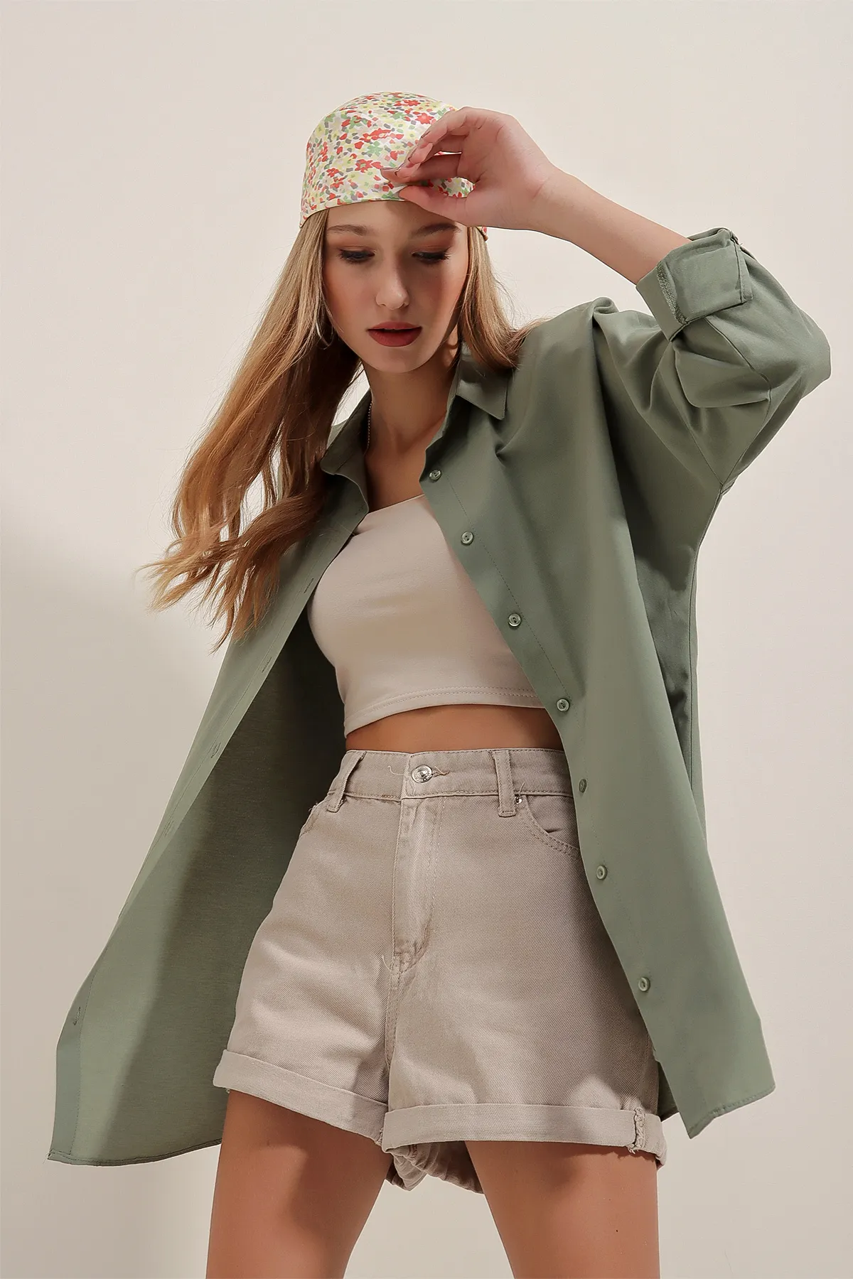 Bigdart  3900 Oversize-Lang-Basic-Hemd – Khaki