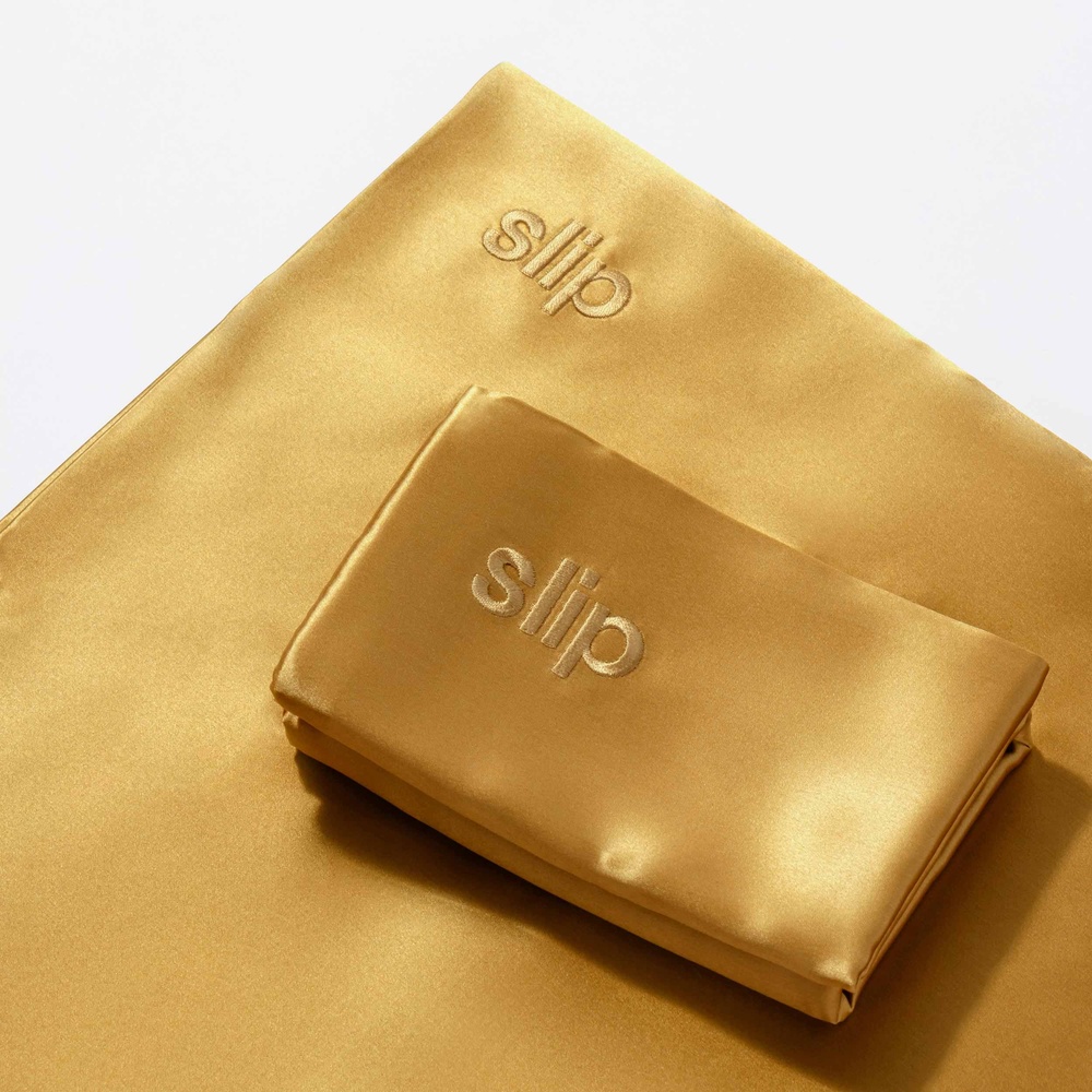 slip taie d'oreiller pure soie slip - queen - or taie d'oreiller queen