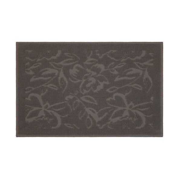 Badematte Flower, 2-tlg., anthrazit