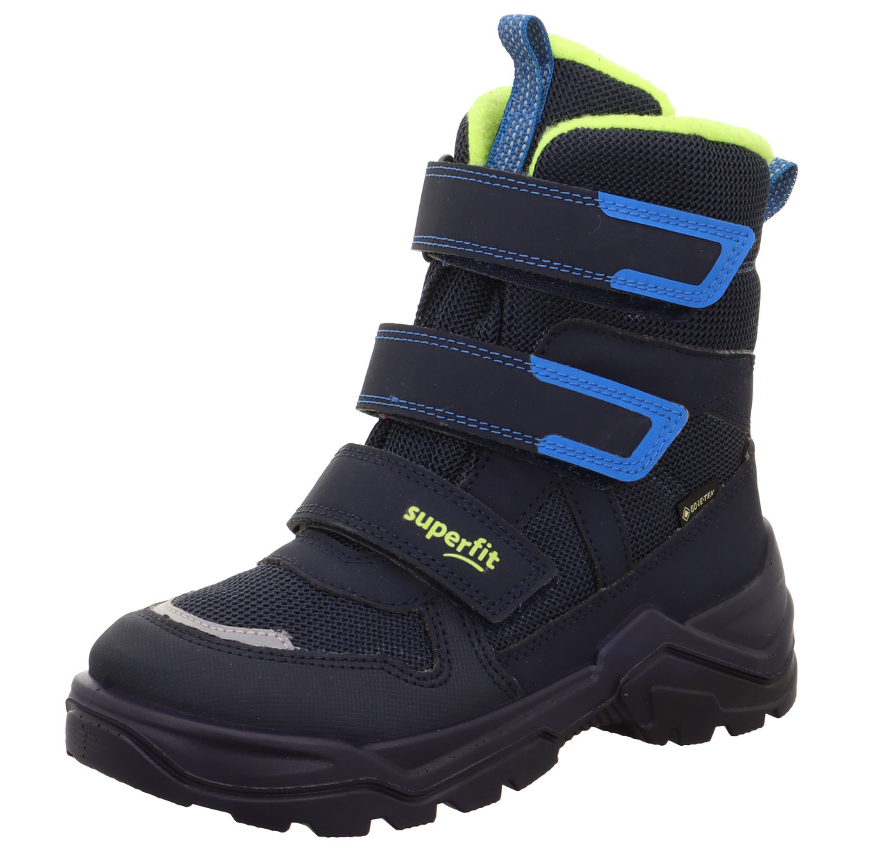 SNOW MAX - Blau/Gelb Stiefel mit Klettverschluss