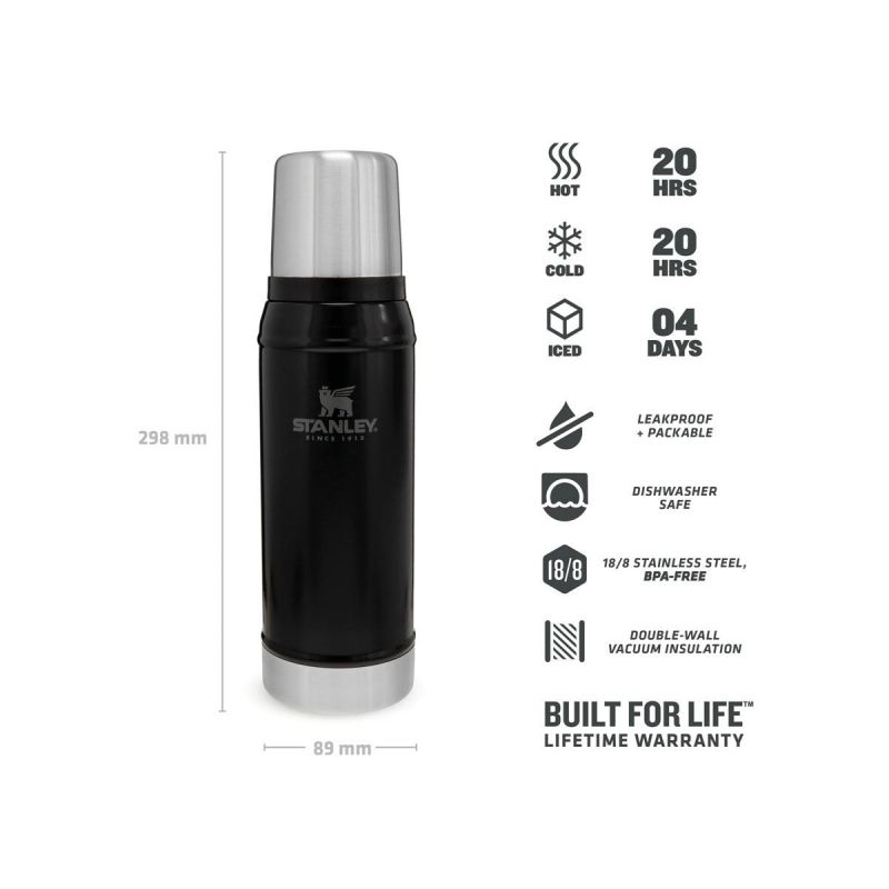 Stanley Thermoflasche, Classic Legendary Bottle Small 25oz \/750ml Matte Black Pebble