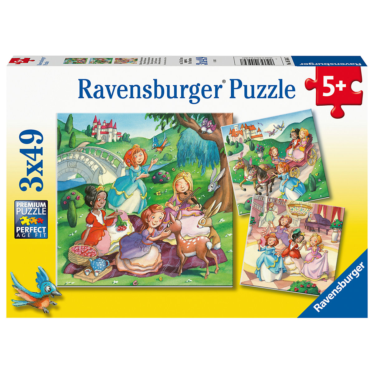 Ravensburger Kinderpuzzle - Kleine Prinzessinnen - 3x49 Teile Puzzle für Kinder ab 5 Jahren