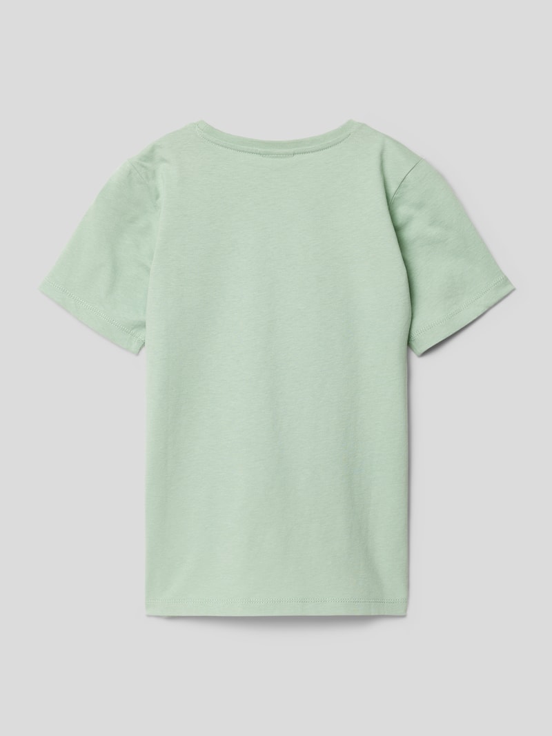 T-Shirt aus Baumwolle mit Statement-Print in lindgrün