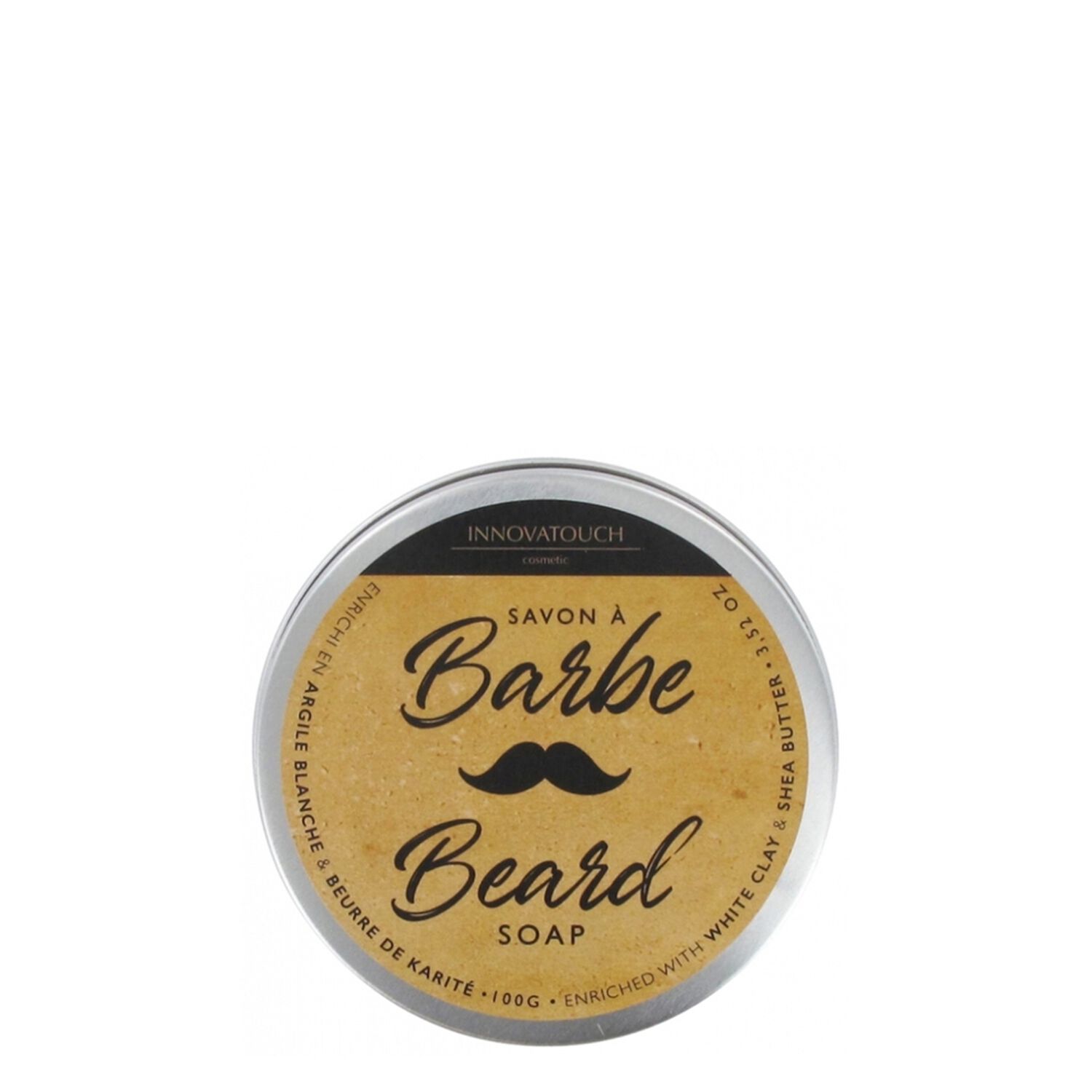 Innovatouch Savon à Barbe Argile Blanche & Beurre de Karité 100 g