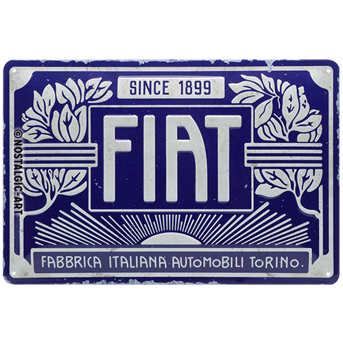Nostalgic Art Retro Blechschild 20x30cm, Motiv "Fiat - 1899 Logo", 1 Stück - ATU