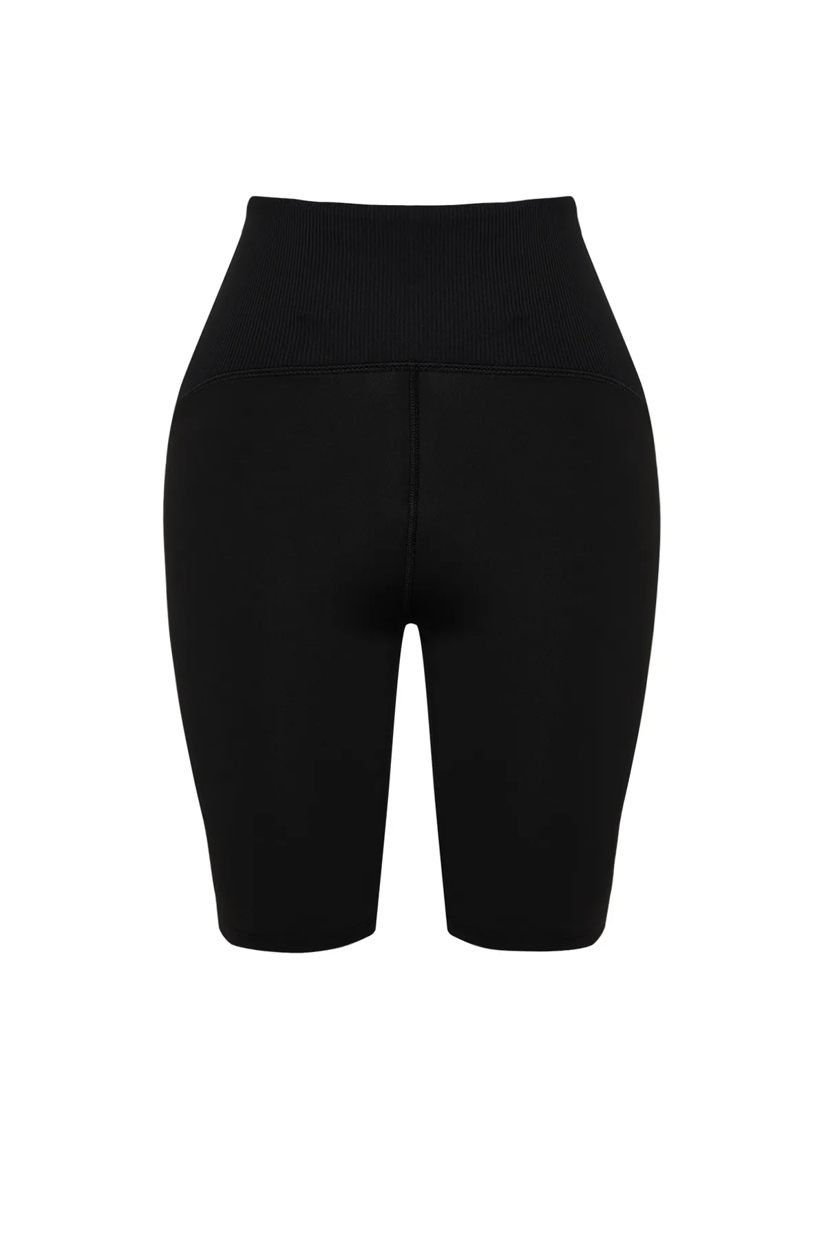 Trendyol Collection  Schwarze matte Recovery-Stoff Reflektor gedruckt gestrickte Sport Biker/Radfahrer/kurze Leggings THMSS24TY00006