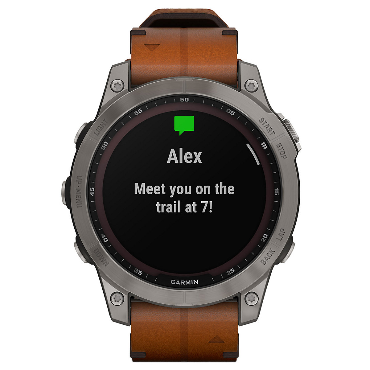 Fenix 7 Saphir Solar Titan Smartwatch Grau mit Lederband Smartwatches