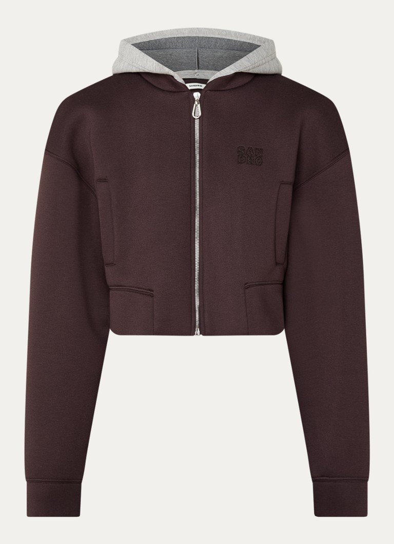 Sweat-shirt court Sandro Jake avec logo et capuche amovible