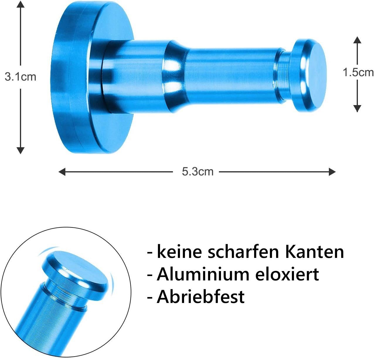 TECBULL Wandhaken TECBULL Huthaken, Wandhaken, Garderobenhaken, Garderobe, Wandmontage, Badezimmer, Küche, Diele, Flur, Kinderzimmer Wohnzimmer, Büro, Keller, Schlafzimmer, (10-St), rostfrei, kratzfest, abriebfeste Farben, zum Schrauben