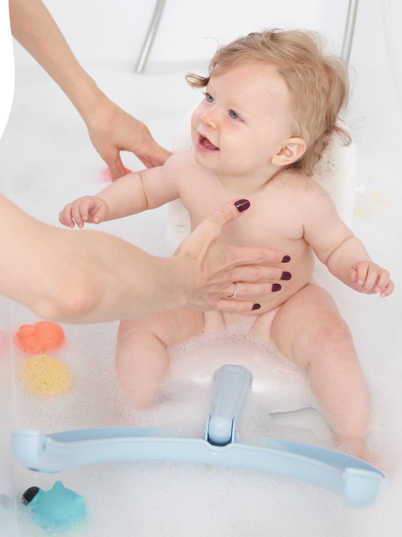 Fauteuil de bain pliable BADABULLE Raton bleu blanc