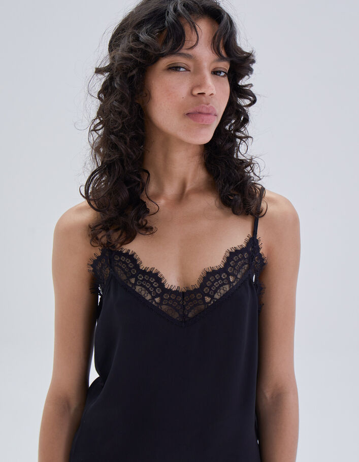 Caraco dentelle noir femme