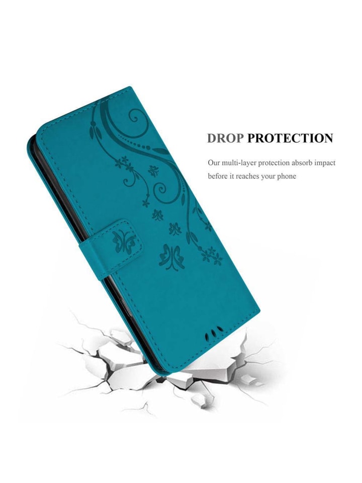 cadorabo Hülle für Samsung Galaxy A20s Blumen Design in FLORAL BLAU günstig kaufen onesize