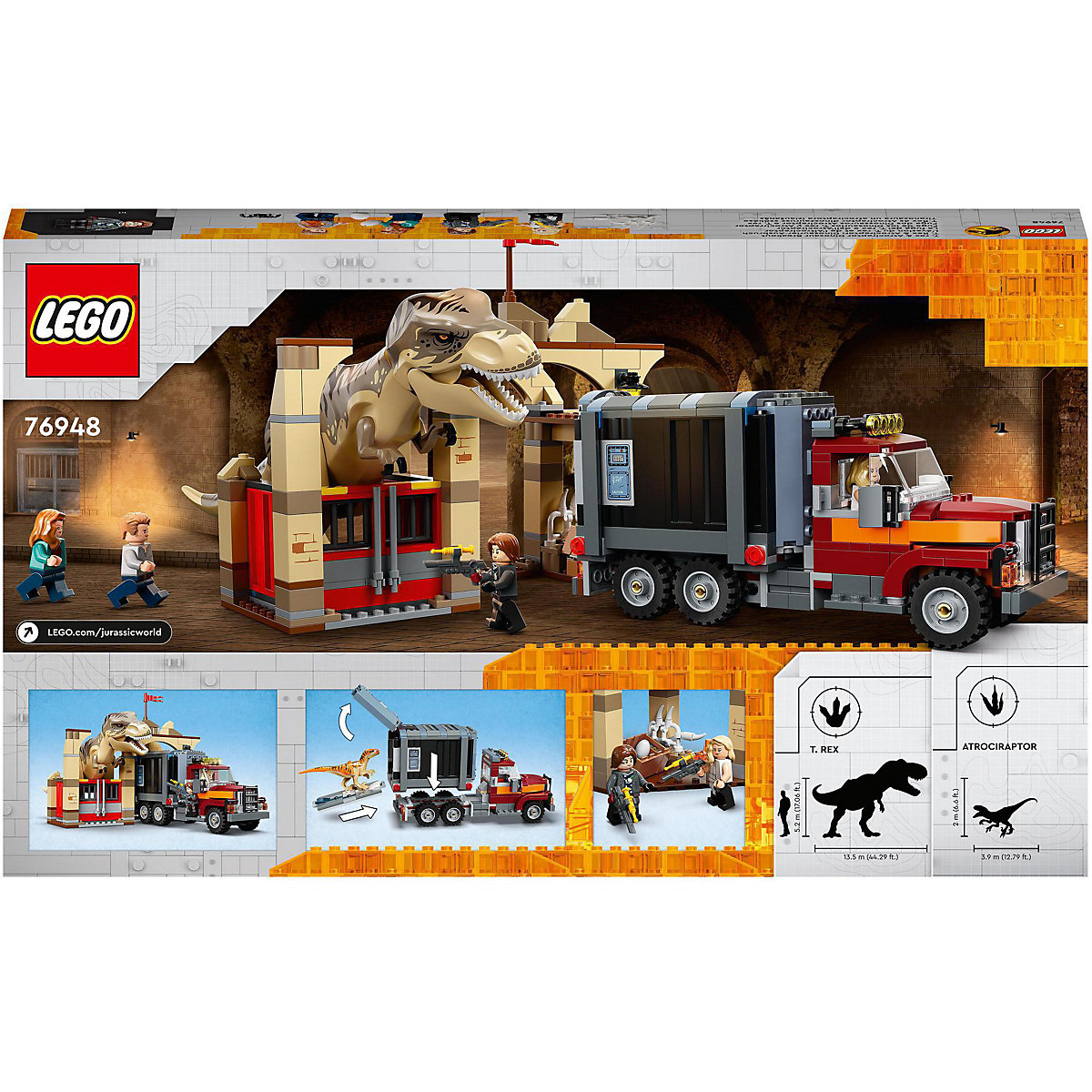 LEGO® Jurassic World 76948 T. Rex & Atrociraptor: Dinosaurier-Ausbruch
