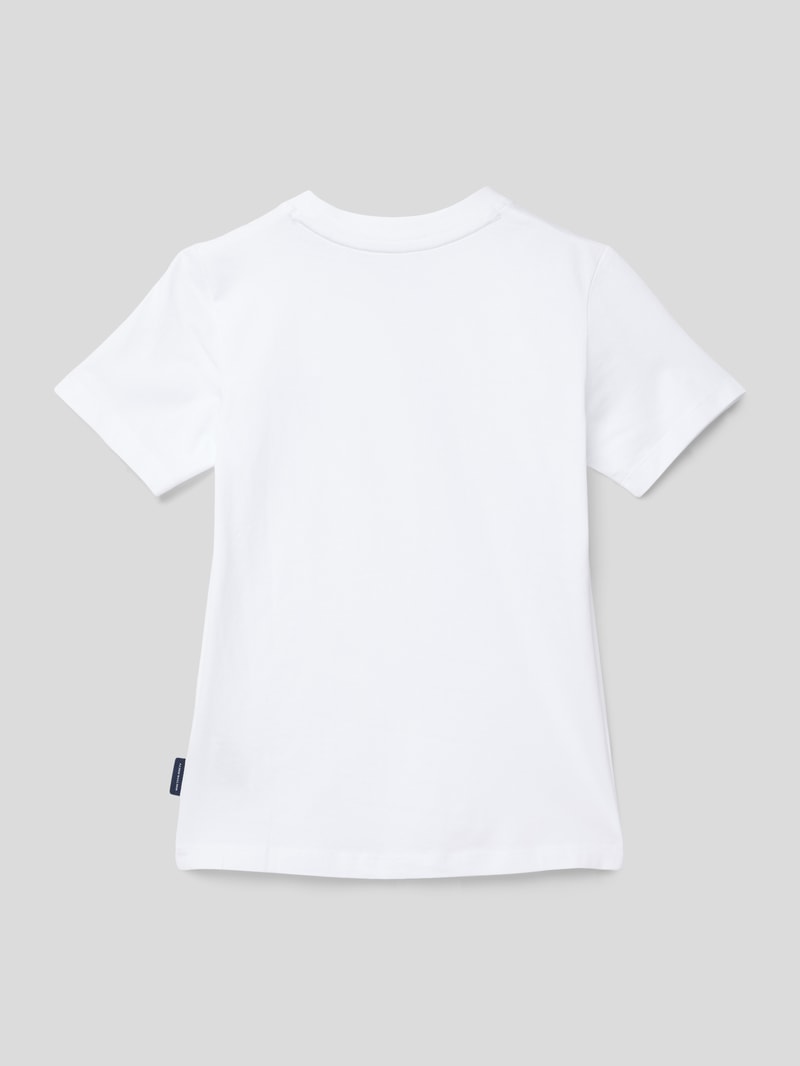 T-Shirt mit Label-Applikation in weiß