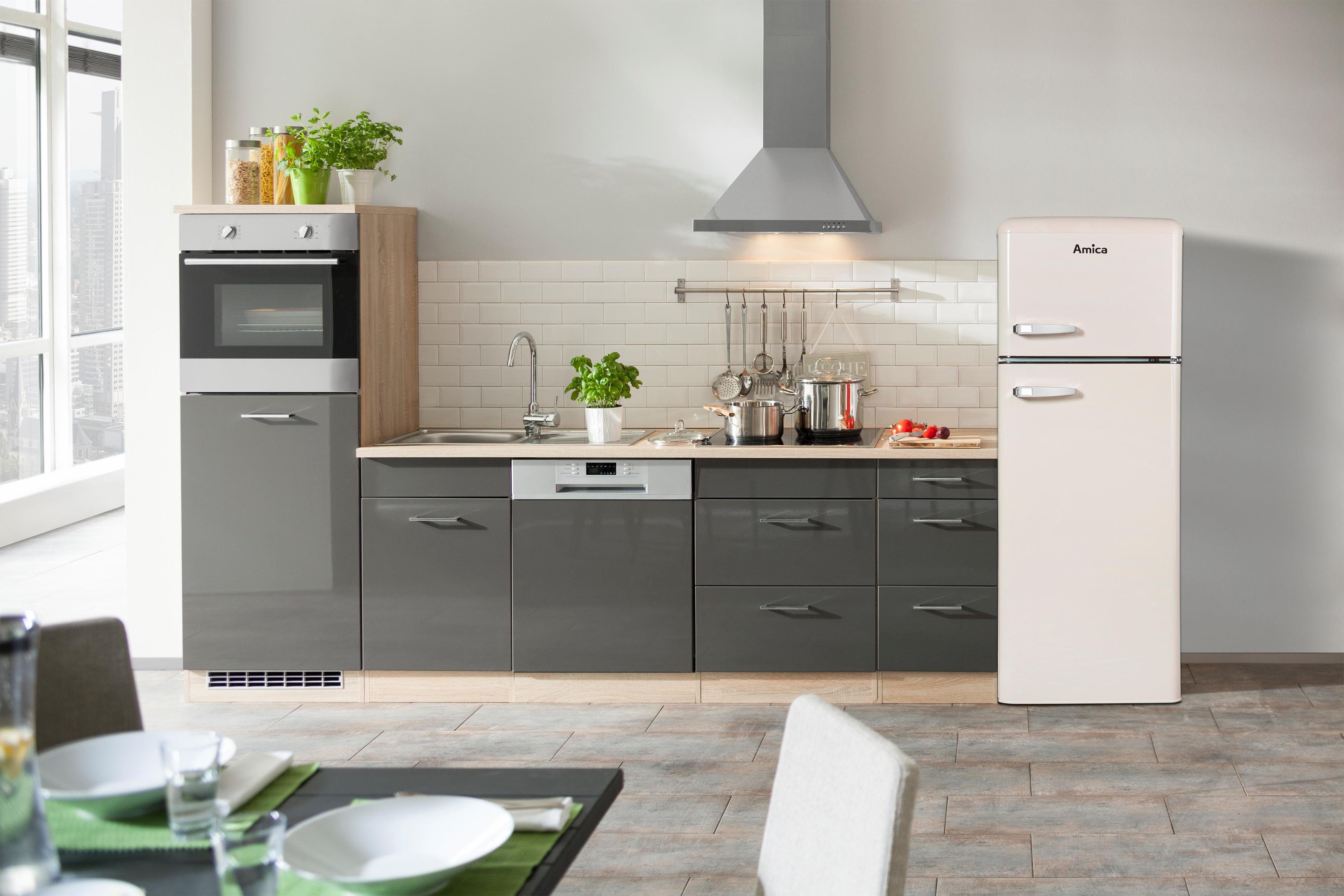 Amica Kühl-/Gefrierkombination KGC 15635 B, 144 cm hoch, 55 cm breit