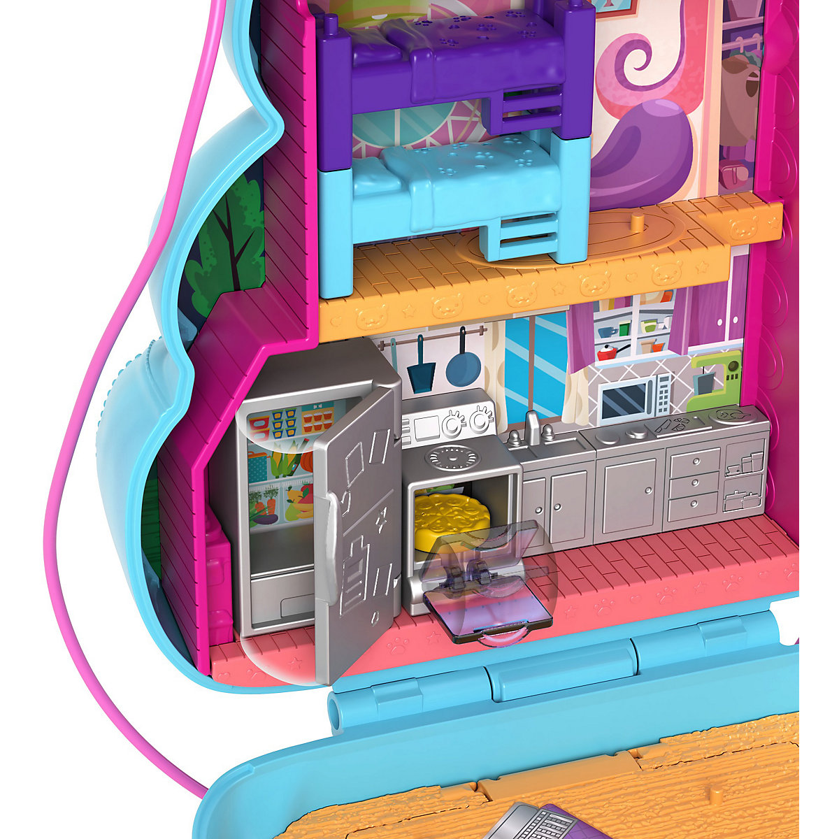 Polly Pocket Sleepover Teddybär-Tasche, inkl. 2 Figuren & Zubehör