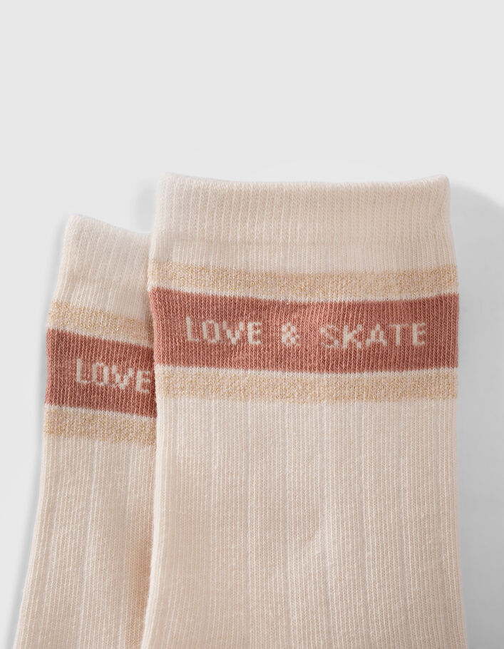 Chaussettes roses, écrues, marron fille