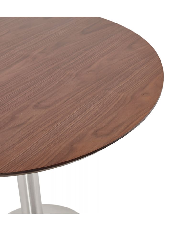 KADIMA DESIGN Runder Esstisch aus Holz und Metall | Bürotisch Walnuss Optik in Braun günstig kaufen onesize