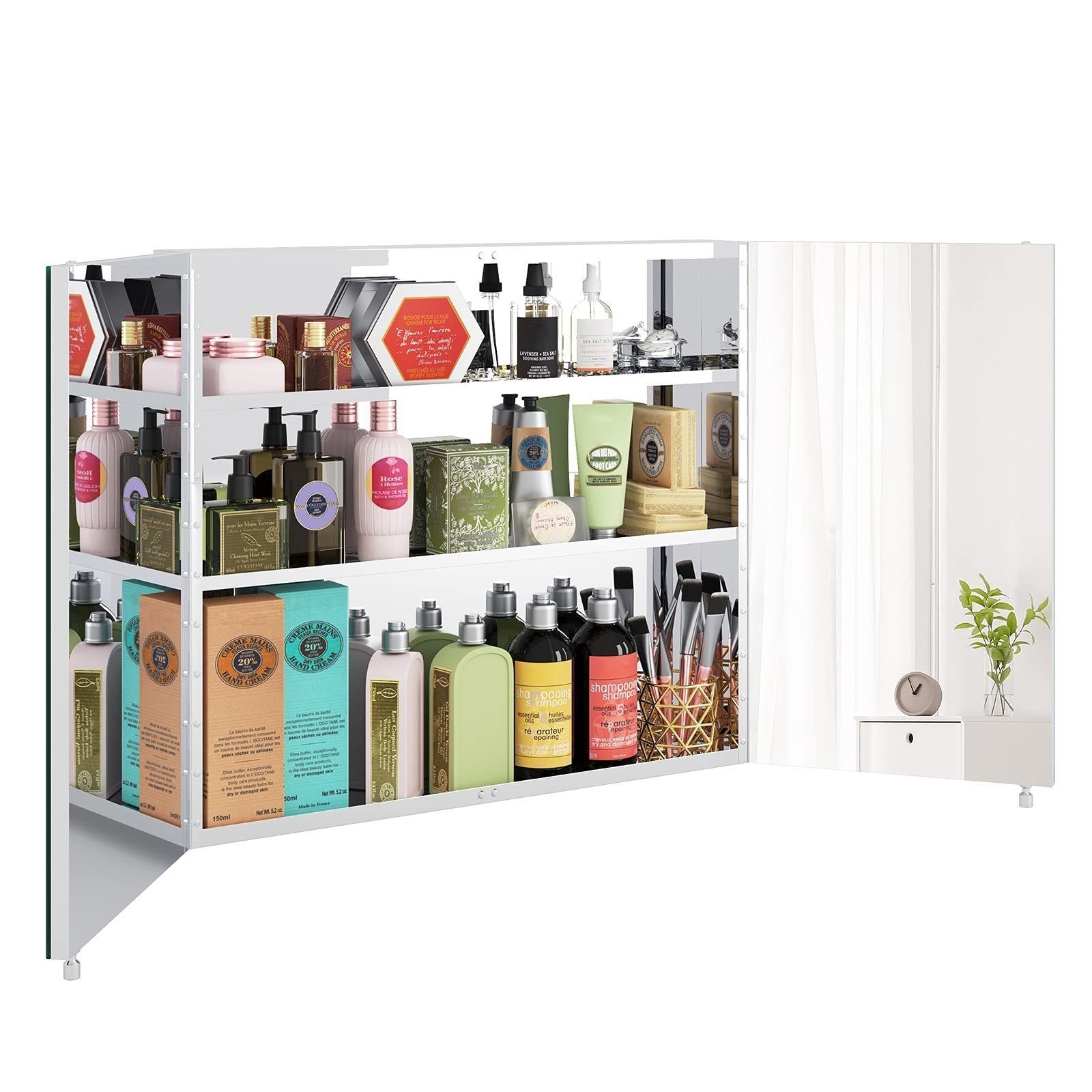 Diyarts Badezimmerspiegelschrank (Vielseitiger Hängeschrank mit Spiegel)