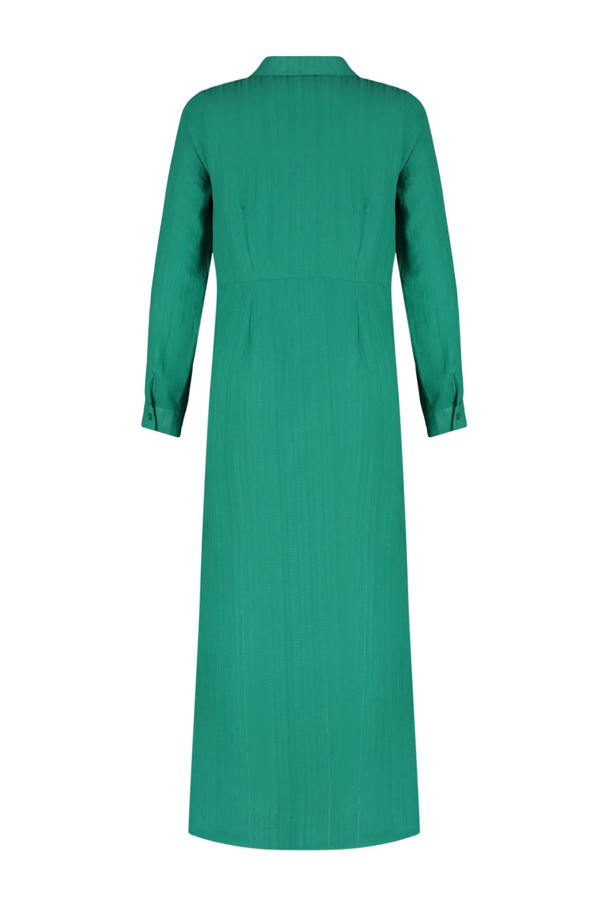 Trendyol Modest  Smaragdgrünes, detailliertes Webkleid mit Knoten vorne und Reißverschluss TCTSS23EB00137
