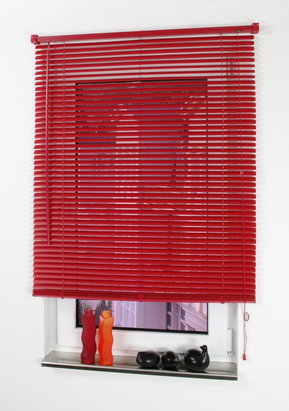 Bella Casa Kunststoff-Jalousie, rot, 220 x 80 cm