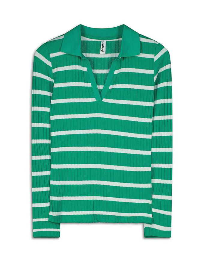 Langarm-Poloshirt - Baumwoll-Mix