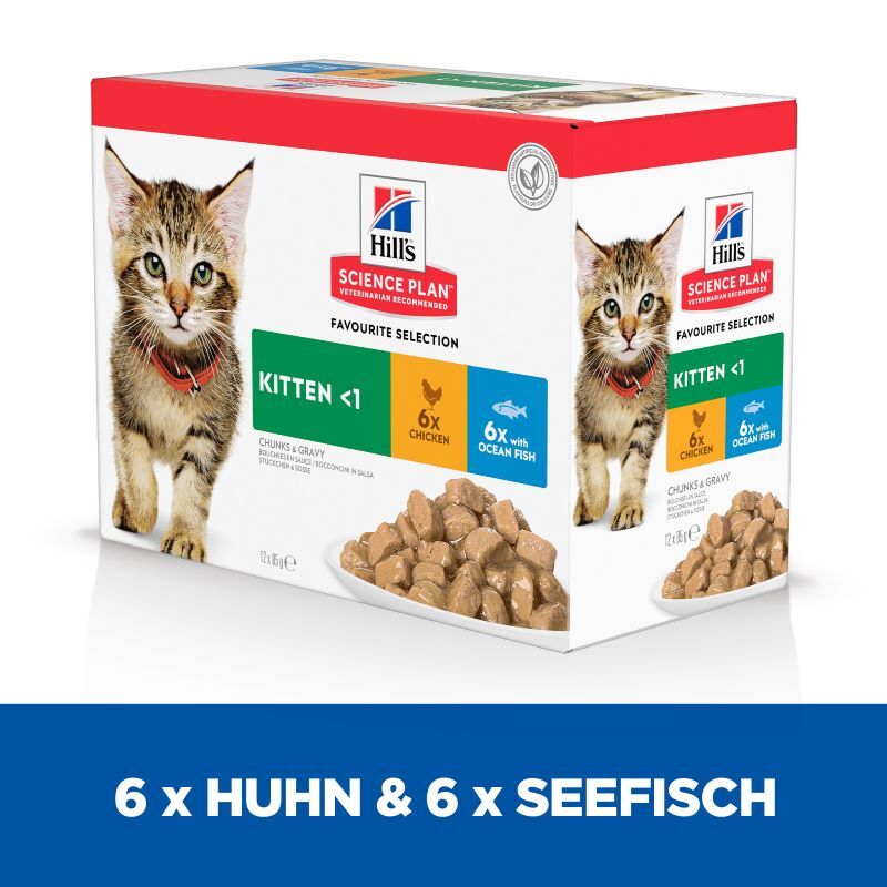 Hill's Nassfutter Hill's Science Plan Kitten Multipack mit Huhn und Seefisch
