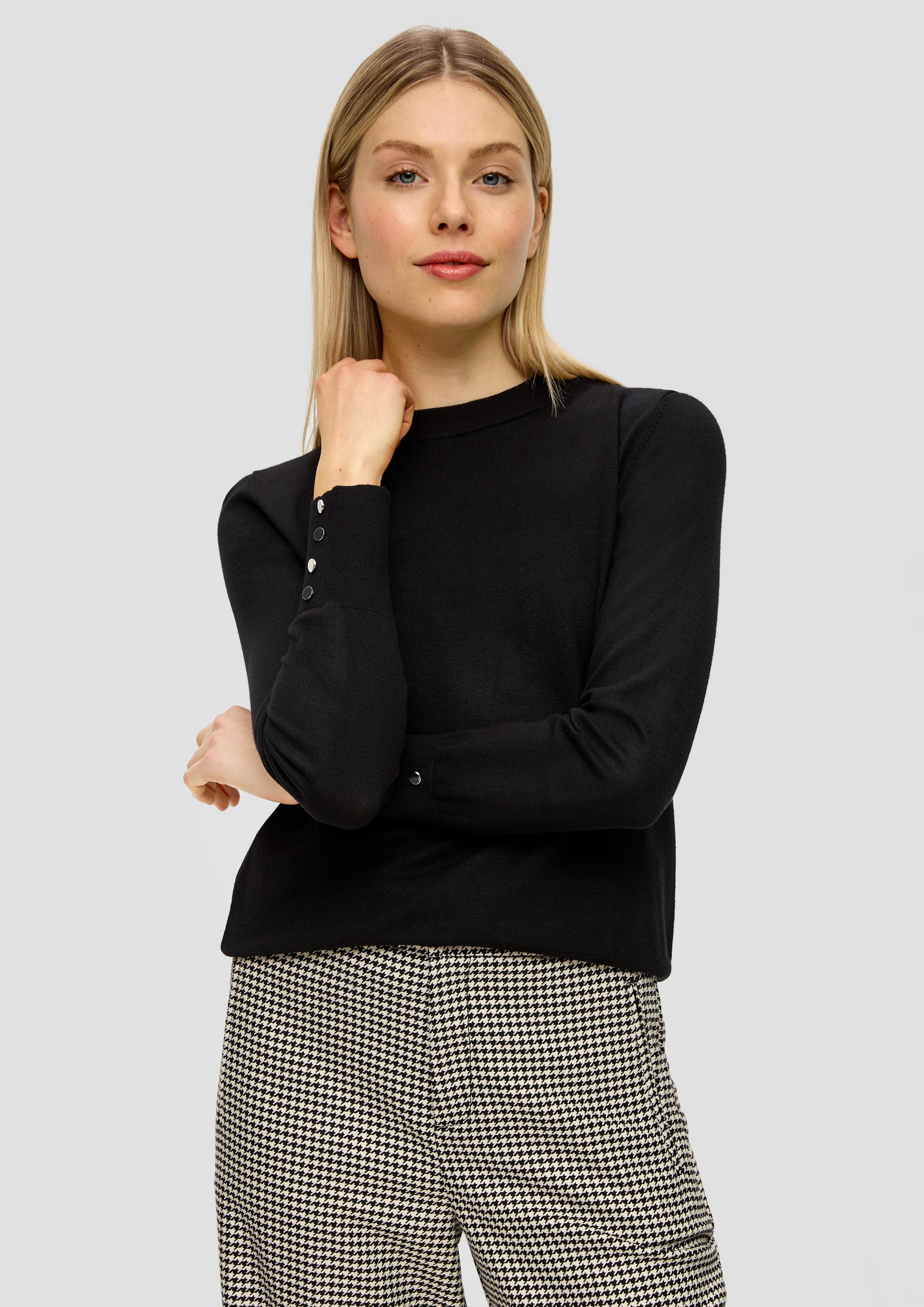 Feinstrickpullover mit Zierknöpfen  2142759-9999