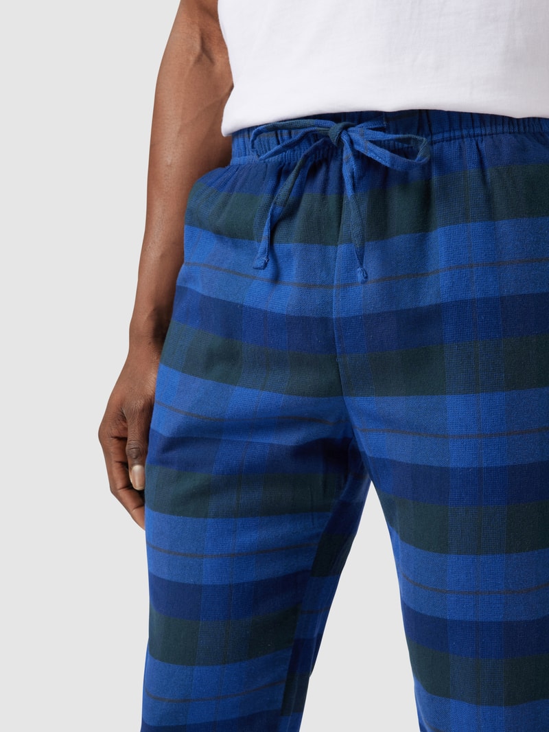 Pyjama-Hose mit Tartan-Karo in marineblau