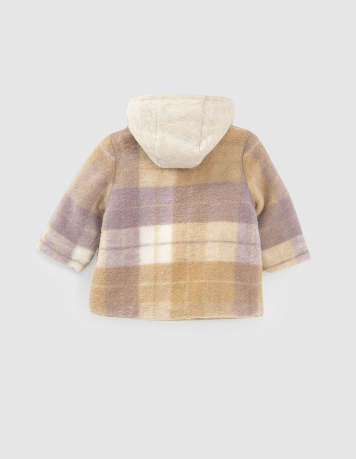 Manteau parme motif carreaux bébé fille