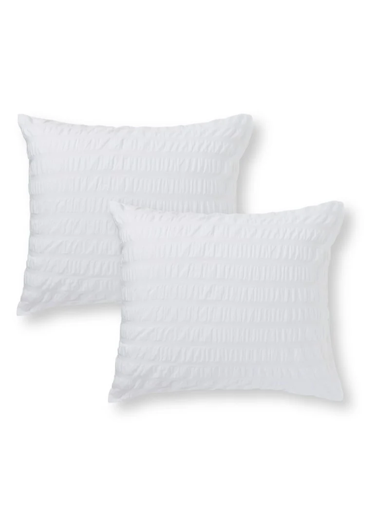 de Bijenkorf Home Organic Seersucker textured organic cotton pillowcase 200TC in 2-pack