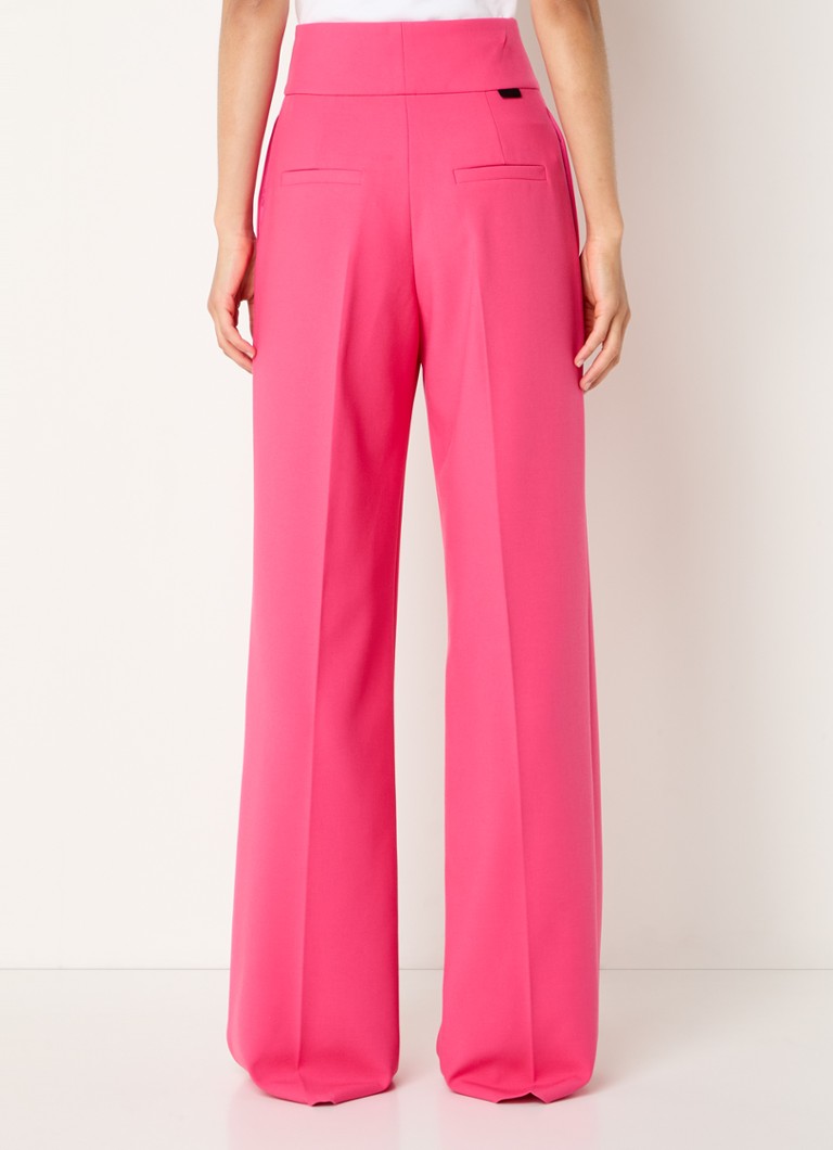Pantaloni Himia cu talie înaltă, cu croi larg și buzunare laterale de la HUGO BOSS