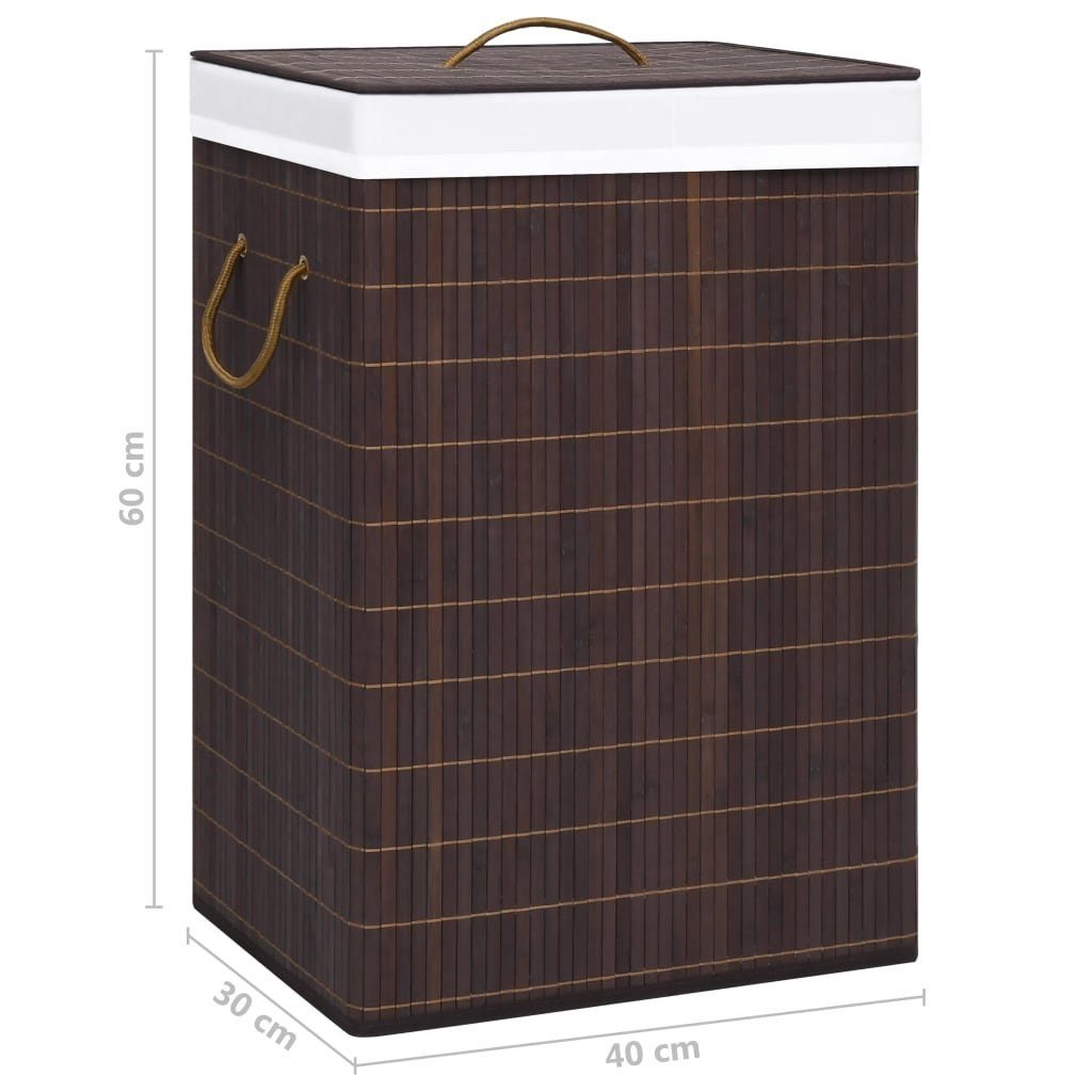 vidaXL Wäschekorb Bambus-Wäschekorb mit 2 Fächern Braun 72 L (1 St)
