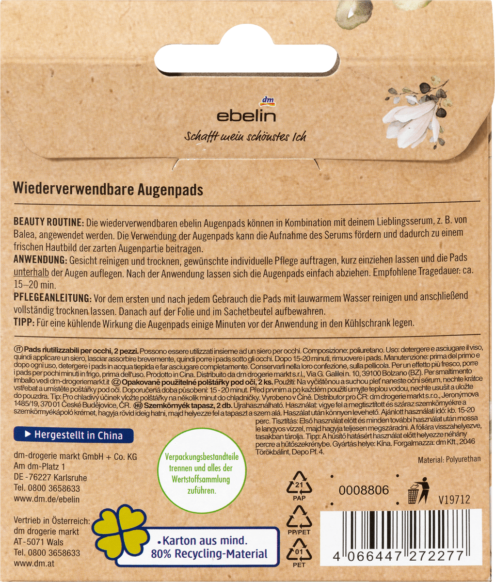 Wiederverwendbare Augenpads (1 Paar), 2 St