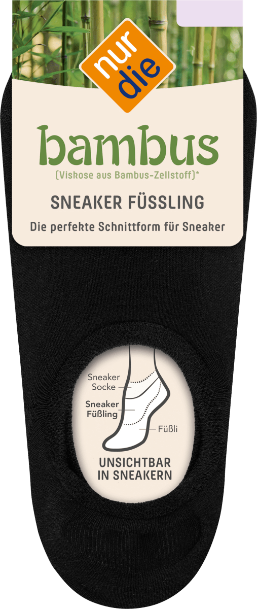 Sneaker Füßling Bambus, Gr. 39-42, schwarz, 1 St