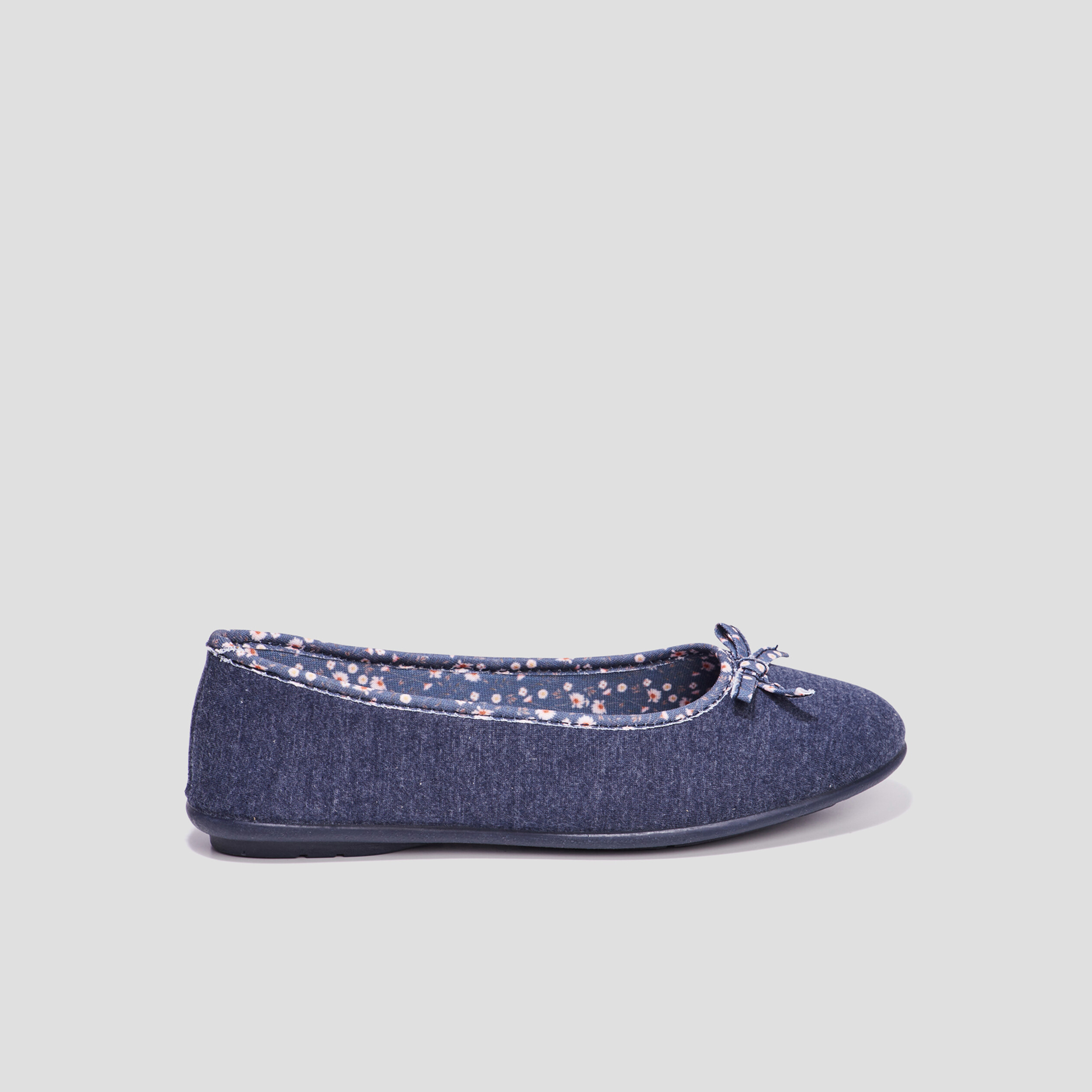 Chaussons ballerines à noeuds bleu femme | La Halle