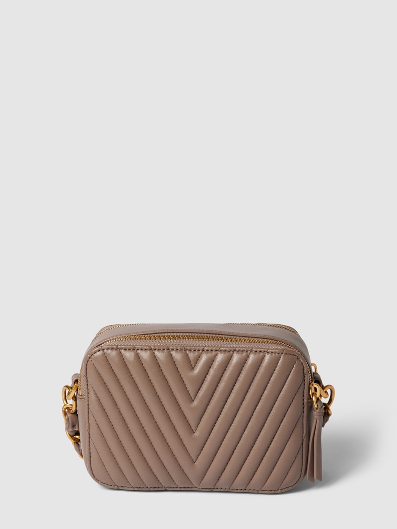 Umhängetasche mit Ziernähten Modell 'ELLA' in taupe