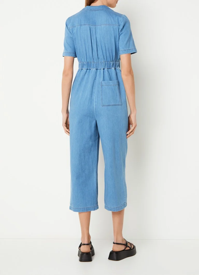 Whistles Loose fit cropped jumpsuit with tie belt