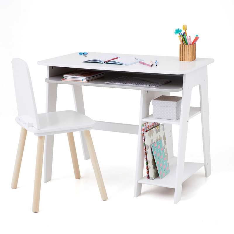 Bureau avec rangements blanc et gris junior Oxybul