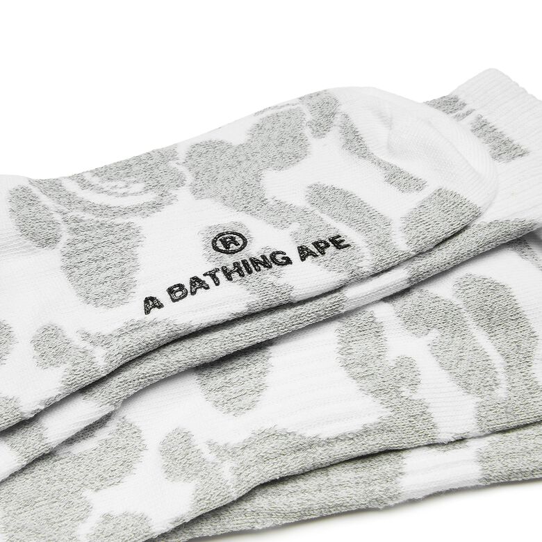 A Bathing Ape Reflective Camo Socks white