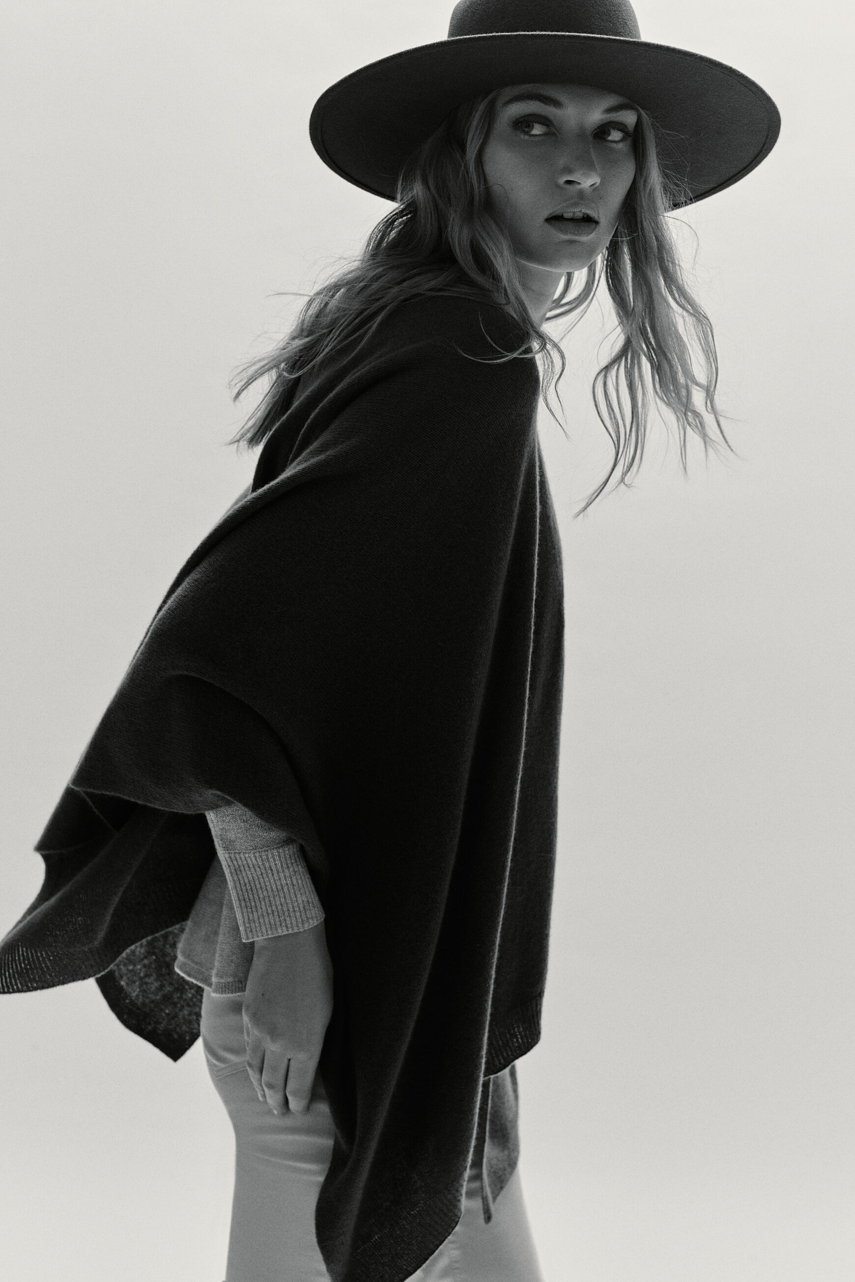 poncho harry 100% cachemire vert kaki femme