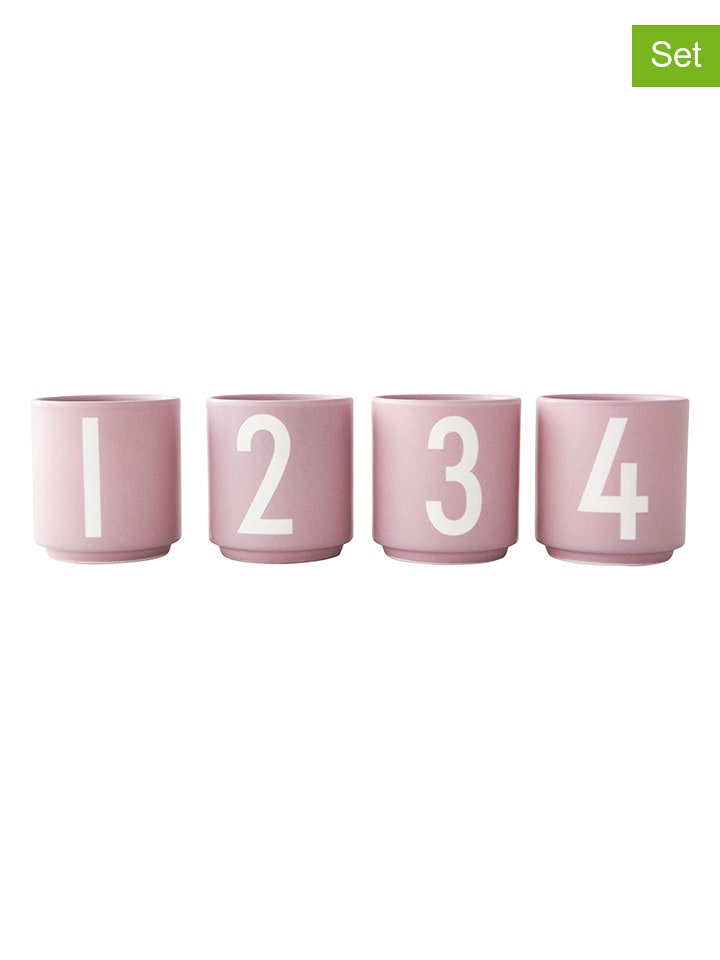 Design Letters 4er-Set: Espressobecher in Rosa/ Weiß - 50 ml günstig kaufen onesize