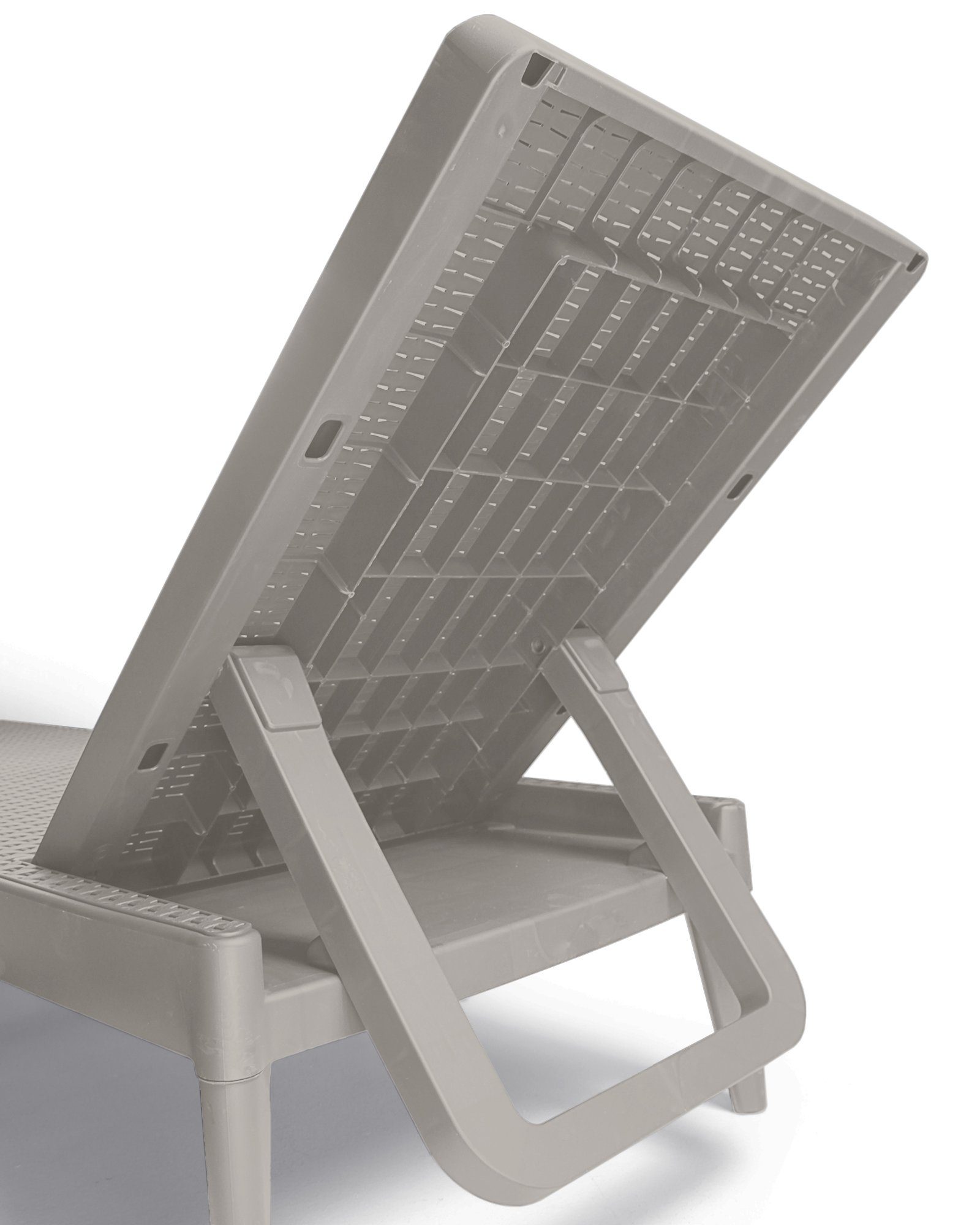 ONDIS24 Gartenliege Numana Sonnenliege mit 4-fach verstellbarer Rückenlehne, in Rattan-Optik, UV-beständig, witterungsbeständig, wetterfest