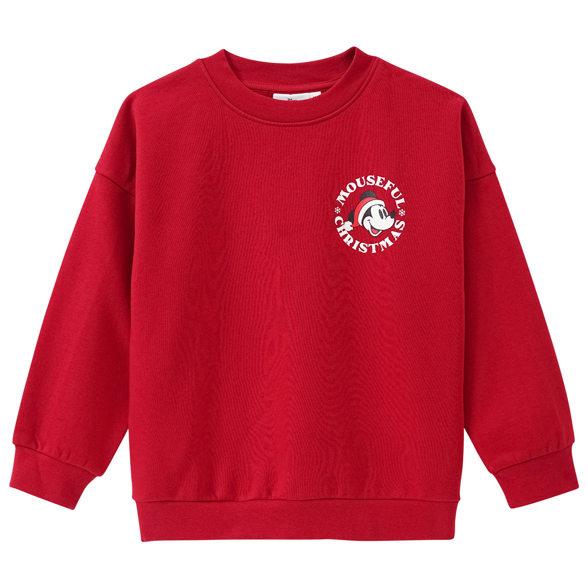 Micky Maus Weihnachtssweatshirt mit Print dunkelrot