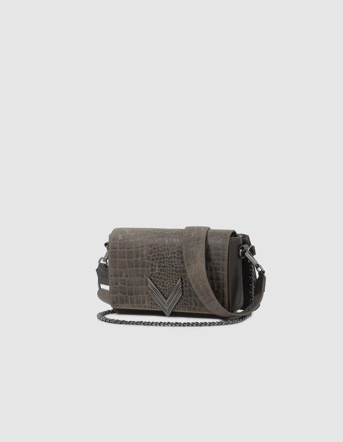 Le 111 GREENWICH VILLAGE kaki mix cuir Femme